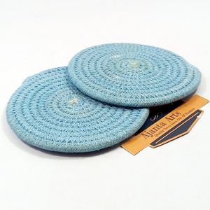 Kitchen Linen Insulation Pad Thicken Coaster Table Mats Round Woven Cotton Rope  Cup Coffee Drink mats desk mat Cotton Rope