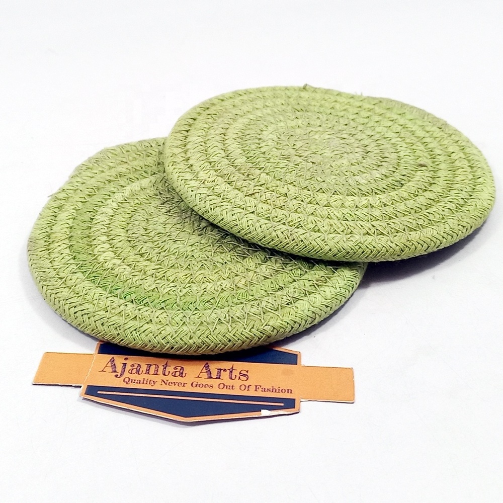 Kitchen Linen Insulation Pad Thicken Coaster Table Mats Round Woven Cotton Rope  Cup Coffee Drink mats desk mat Cotton Rope