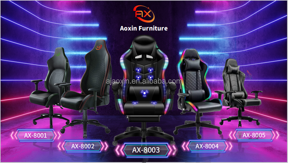 Customizable Pc Computer Racing Games Chair Ergonomic Comfortable Leather Gaming Chair with Footrest