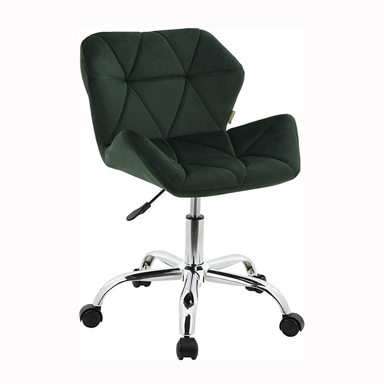 Factory Price Grey Low Back Armless Height Adjustable Velvet Hot Sale Office Chair Computer Desk Dining Swivel Bar Stools