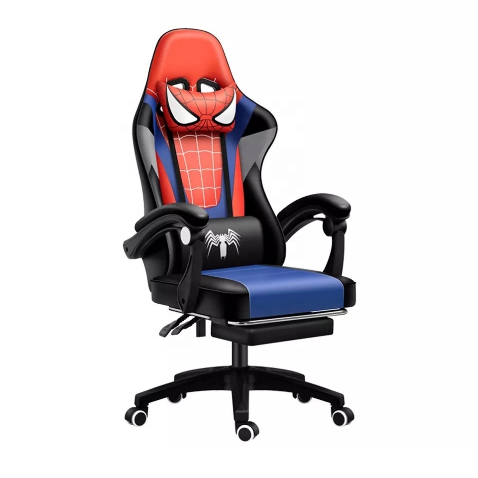 Free Ship Spider Gaming Chair Man with Footrest Lumbar Cushion Cat Ears Office Massage Ergonomic Computer Chair with Footrest