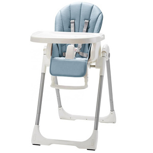 Sky Blue Foldable Baby High Chair Multifunctional Infant HighChair for Babies Toddlers Click Fold High Chair with Removable Seat