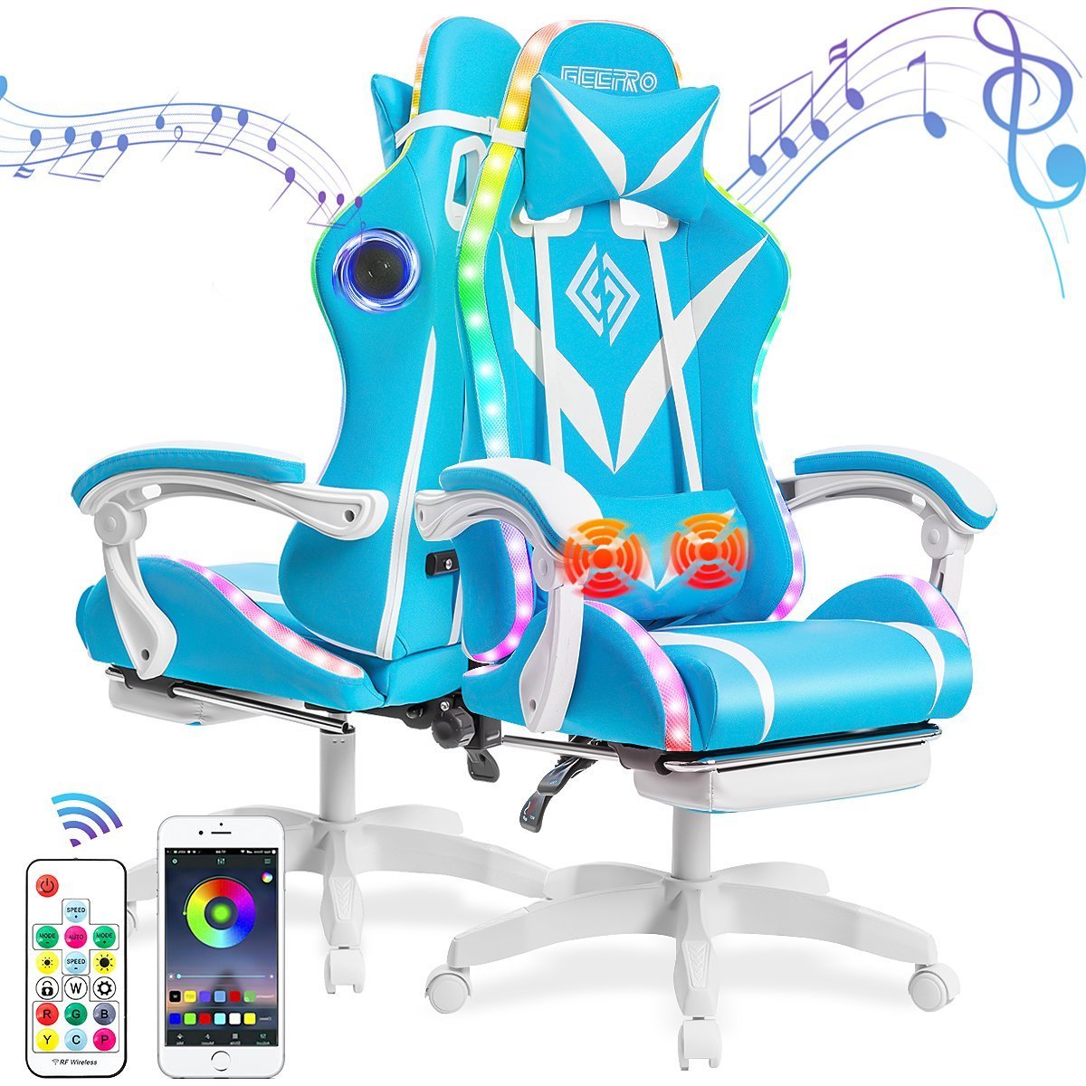 Hot Sale Computer PC Game Chair Gaming PU Leather Led RGB Silla Gamer racing rgb gaming chairs with lights and speakers