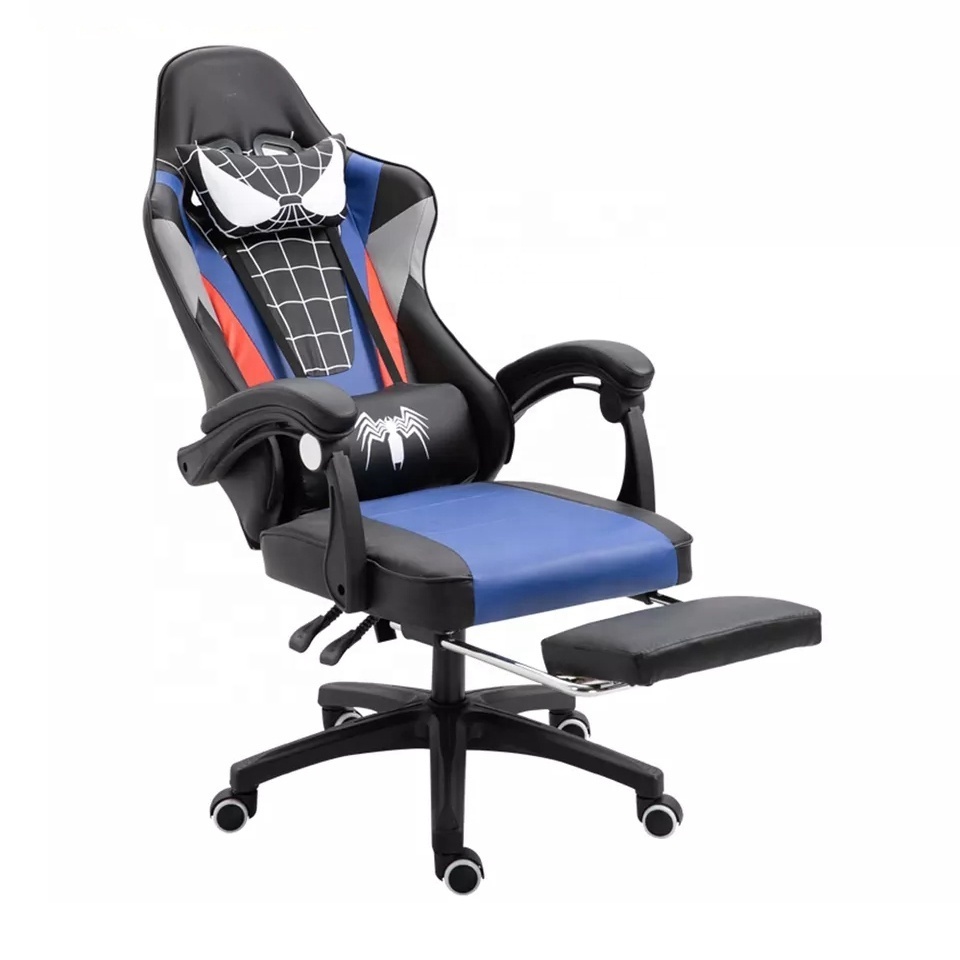 Free Ship Spider Gaming Chair Man with Footrest Lumbar Cushion Cat Ears Office Massage Ergonomic Computer Chair with Footrest