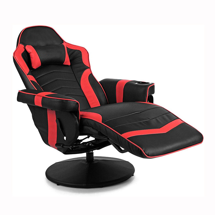 New Design Sofa Gamer Indonesia Leather Metal Grey Adjustable 360 Swivel Racing Style Tilt Reclining Gaming Chair with Footrest