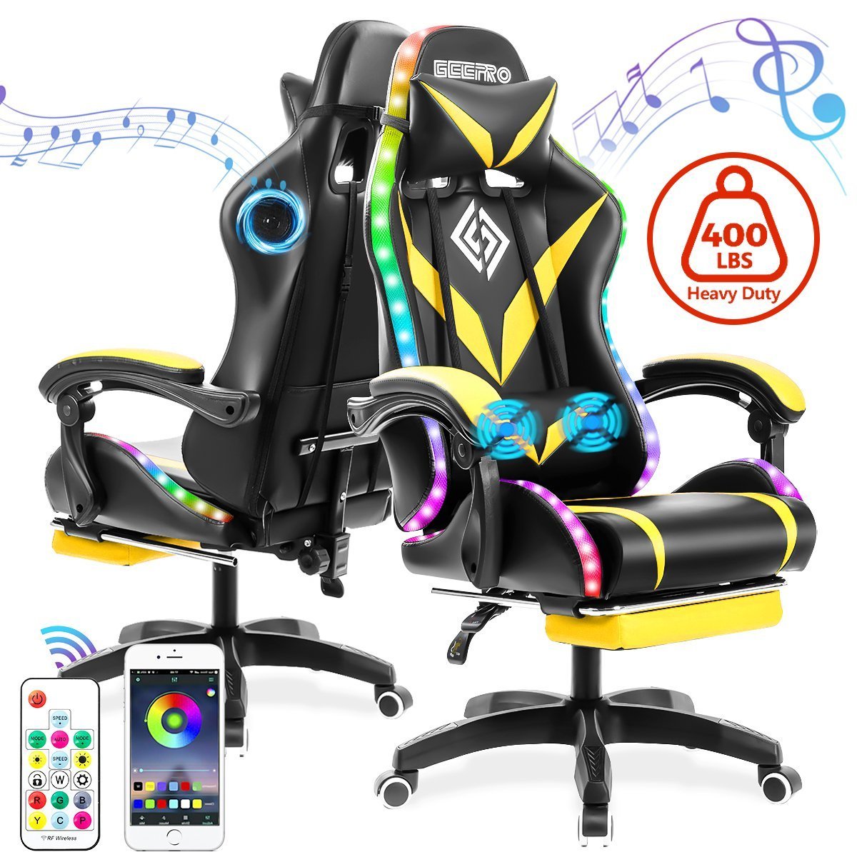 Hot Sale Computer PC Game Chair Gaming PU Leather Led RGB Silla Gamer racing rgb gaming chairs with lights and speakers