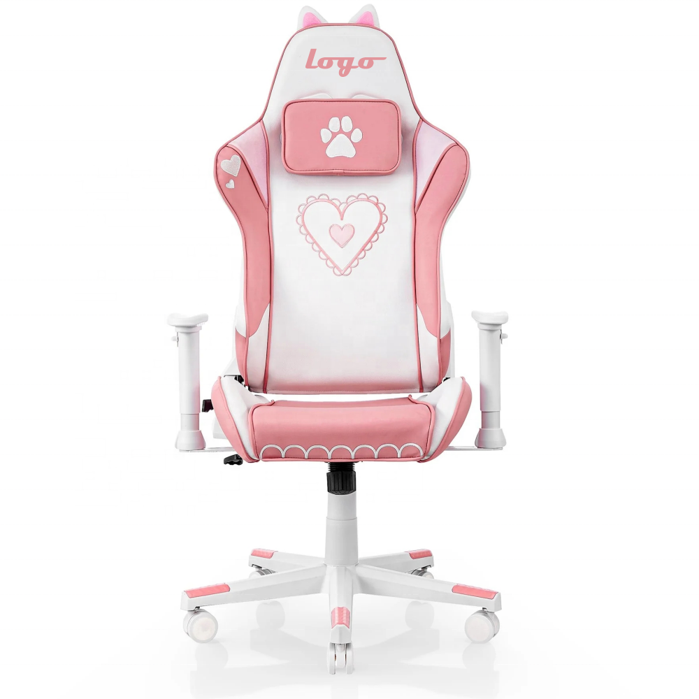 Cheap price High Back Pink Gamer Chair for Girls Gift Kawaii cat Computer Gaming Chair Ergonomic Silla Gamer with bunny ear