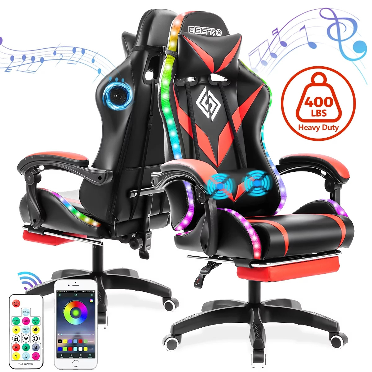 Hot Sale Computer PC Game Chair Gaming PU Leather Led RGB Silla Gamer racing rgb gaming chairs with lights and speakers