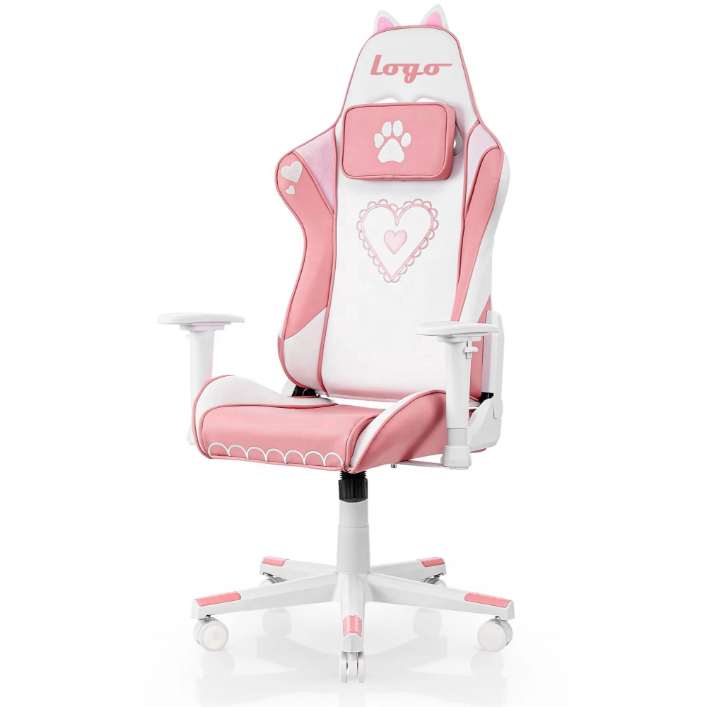 Cheap price High Back Pink Gamer Chair for Girls Gift Kawaii cat Computer Gaming Chair Ergonomic Silla Gamer with bunny ear