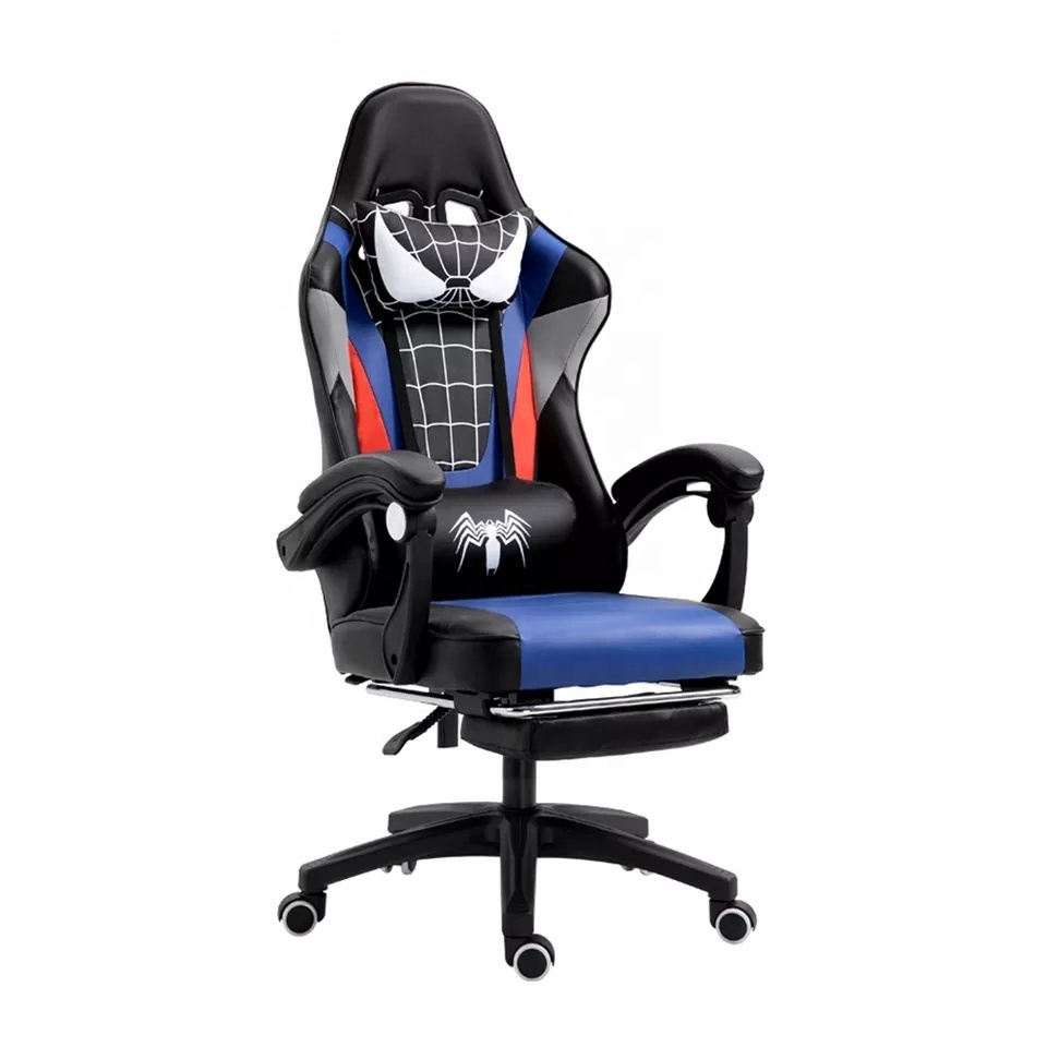 Free Ship Spider Gaming Chair Man with Footrest Lumbar Cushion Cat Ears Office Massage Ergonomic Computer Chair with Footrest