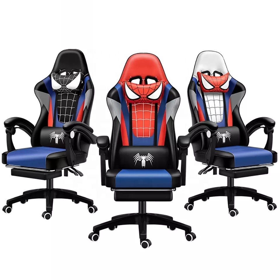 Free Ship Spider Gaming Chair Man with Footrest Lumbar Cushion Cat Ears Office Massage Ergonomic Computer Chair with Footrest