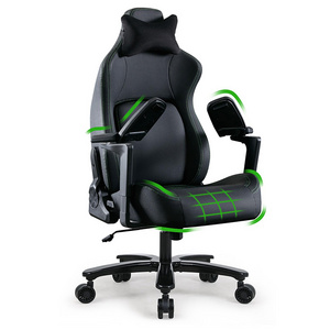 Ergonomic Heavy Duty Office Chair 4d 5d Foldable Armrests Black Best Gaming Chair Big and Tall Gaming Chair for Adults 450lbs