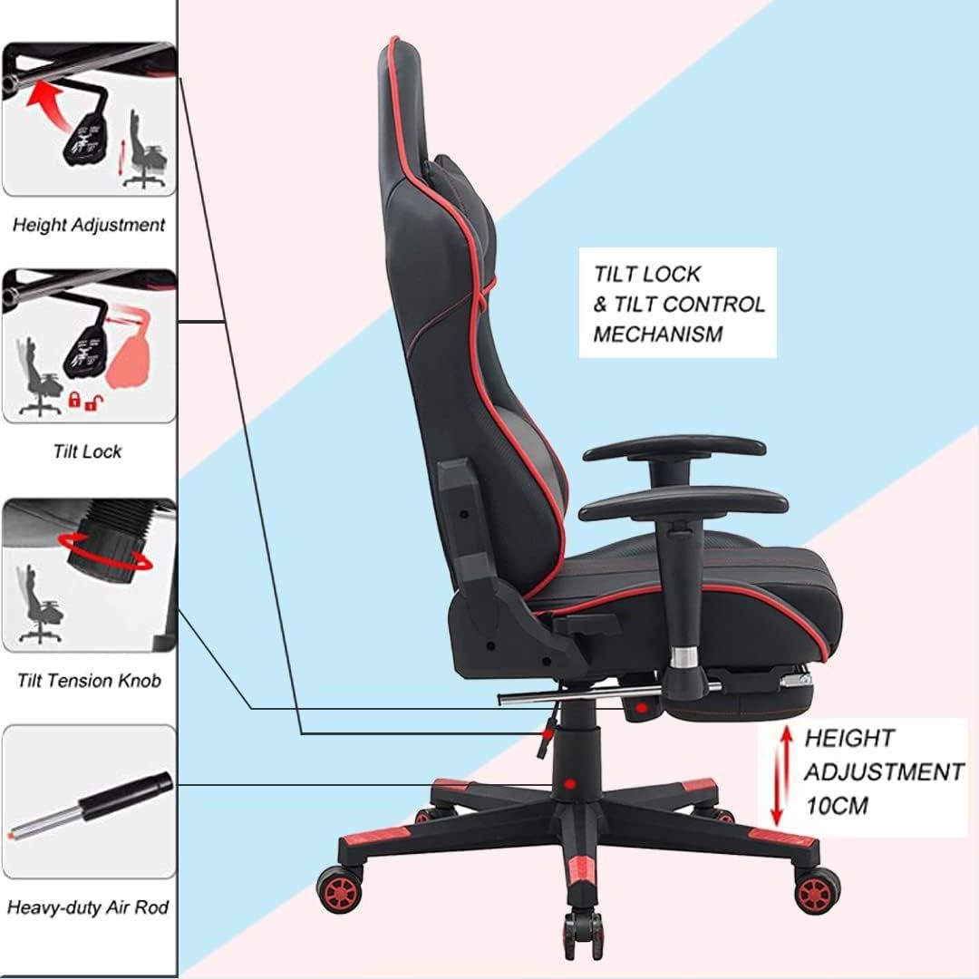 cool china manufacture cadeira para jogos soft PU leather red computer chair Best Executive gaming chair with fotrest