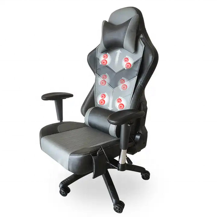 Zero Gravity Ergonomic Heated Gaming Chair comfortable navy grey leather massage silla gamer office gaming chair with speaker