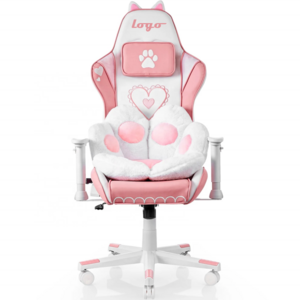 Cheap price High Back Pink Gamer Chair for Girls Gift Kawaii cat Computer Gaming Chair Ergonomic Silla Gamer with bunny ear