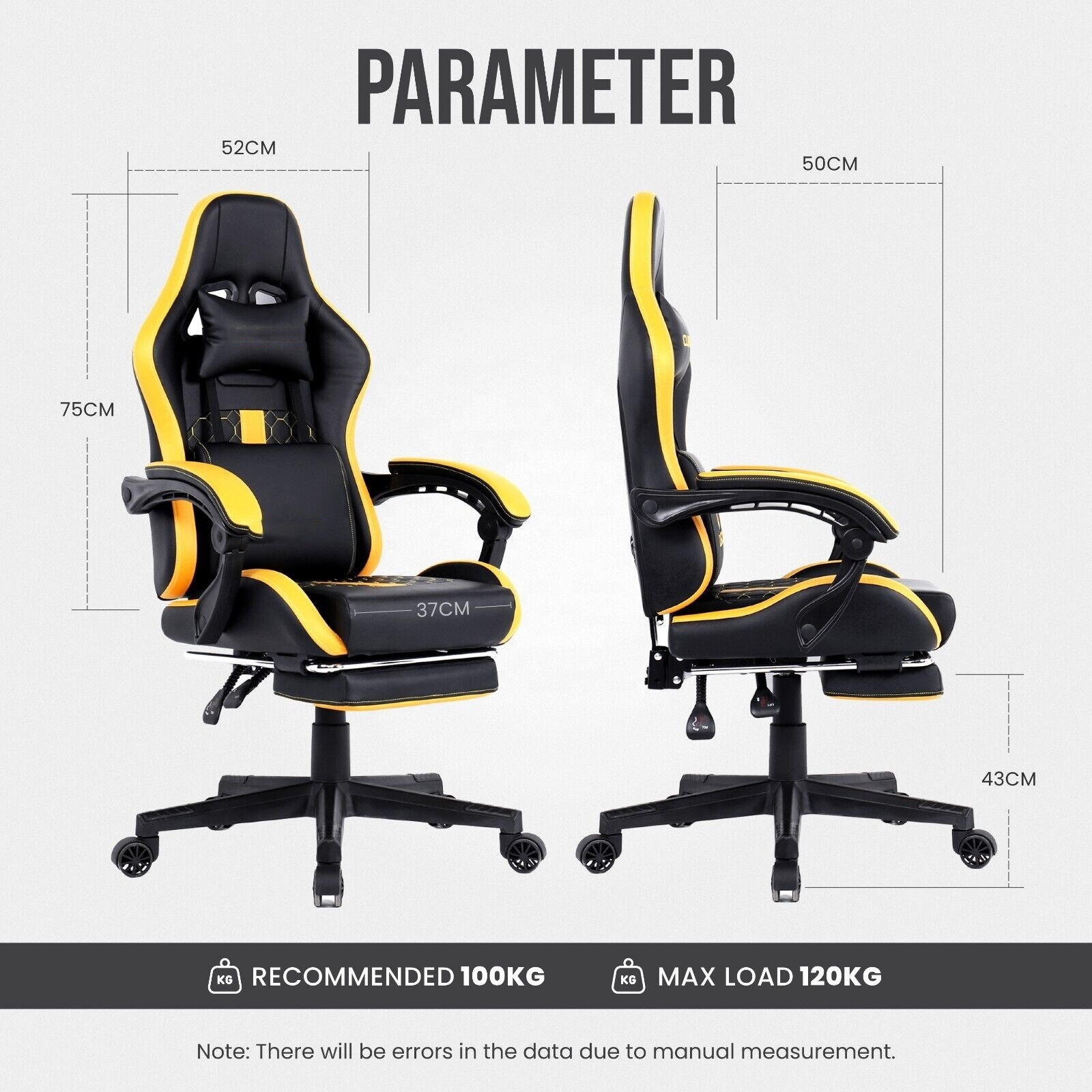 wholesale Anji pro silla gamer yellow premium elite gaming chair upholstery reclining 150kg video game chair with lumbar