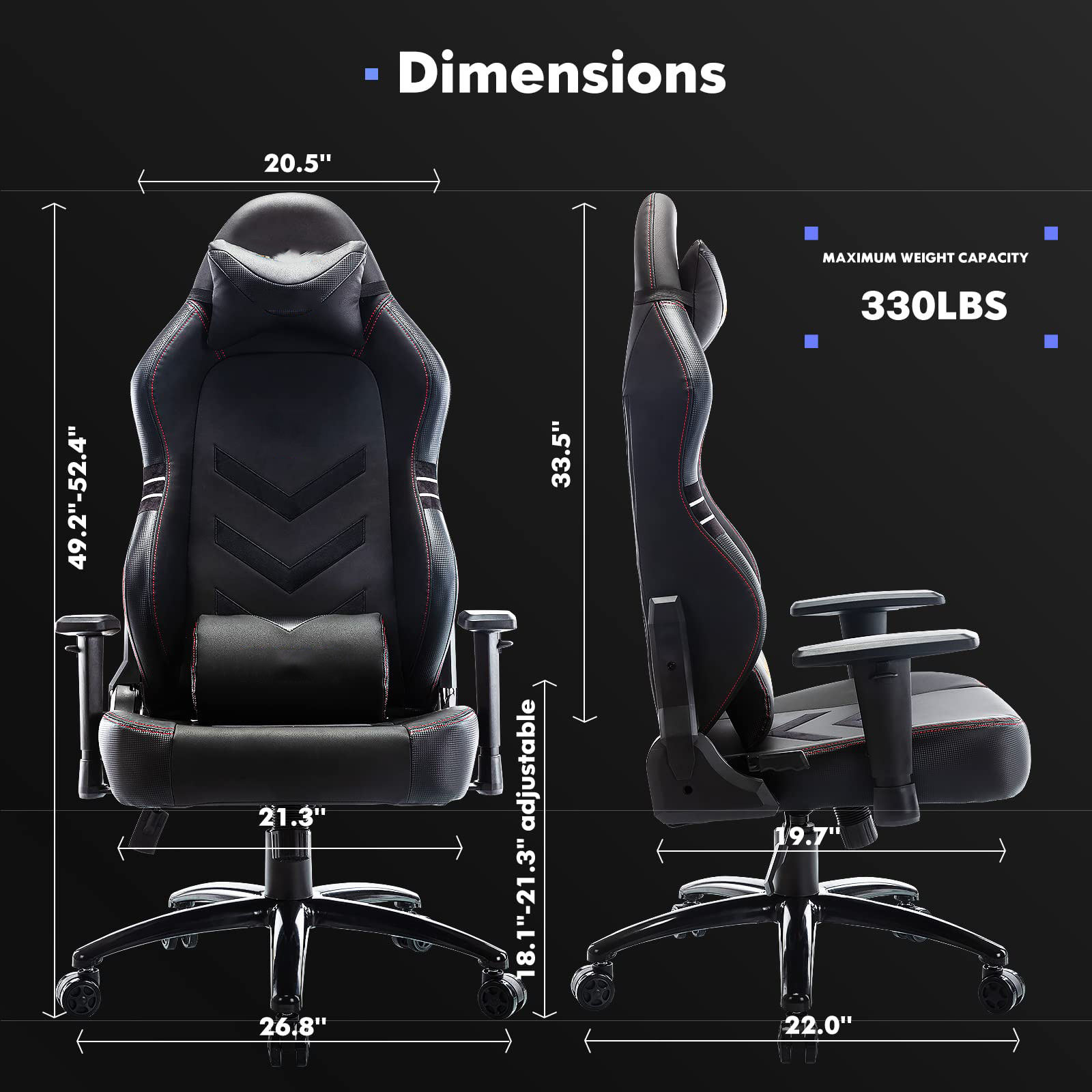 Ergonomic High Back Pc Chair Reclining Black Racing Style Zero Gravity Gamer Chair Big And Tall Gaming Chair With Stand Wheels