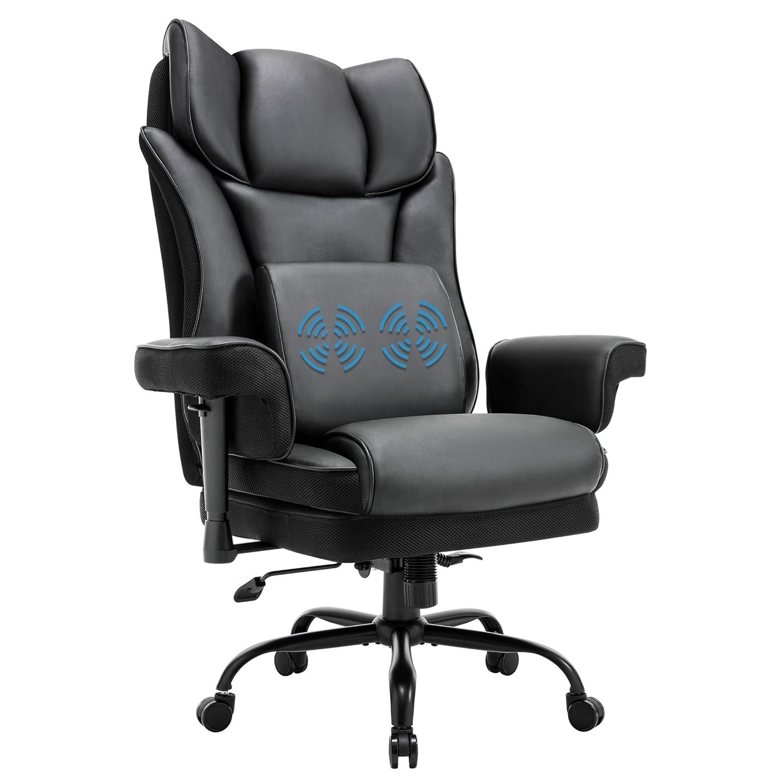 Big Tall Office Chair 450lbs High Back Rocking Desk Chair for Heavy People Executive Office Chair with Massage Lumbar Support