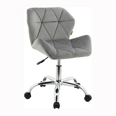 Factory Price Grey Low Back Armless Height Adjustable Velvet Hot Sale Office Chair Computer Desk Dining Swivel Bar Stools