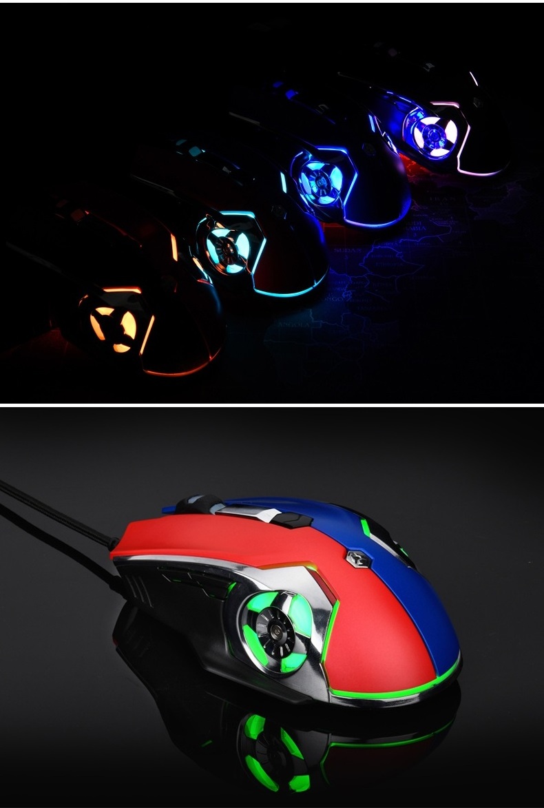 Ajazz AJ120 Ergonomics  Wired Backlit RGB Gaming Mouse  With 6-keys Programmable and Pulley Side Button For PUBG Gamer