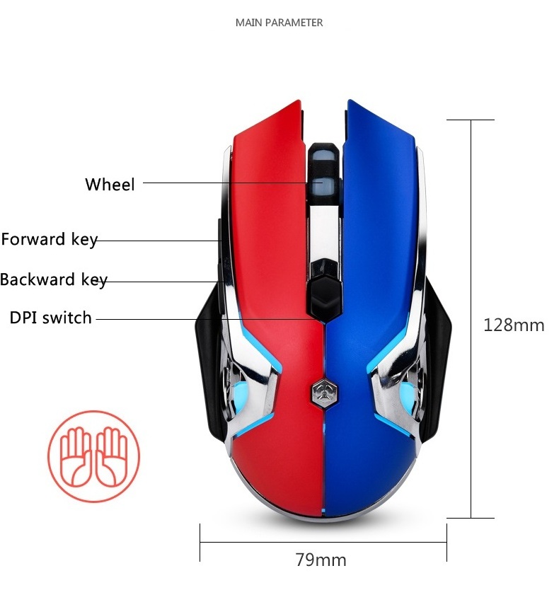 Ajazz AJ120 Ergonomics  Wired Backlit RGB Gaming Mouse  With 6-keys Programmable and Pulley Side Button For PUBG Gamer