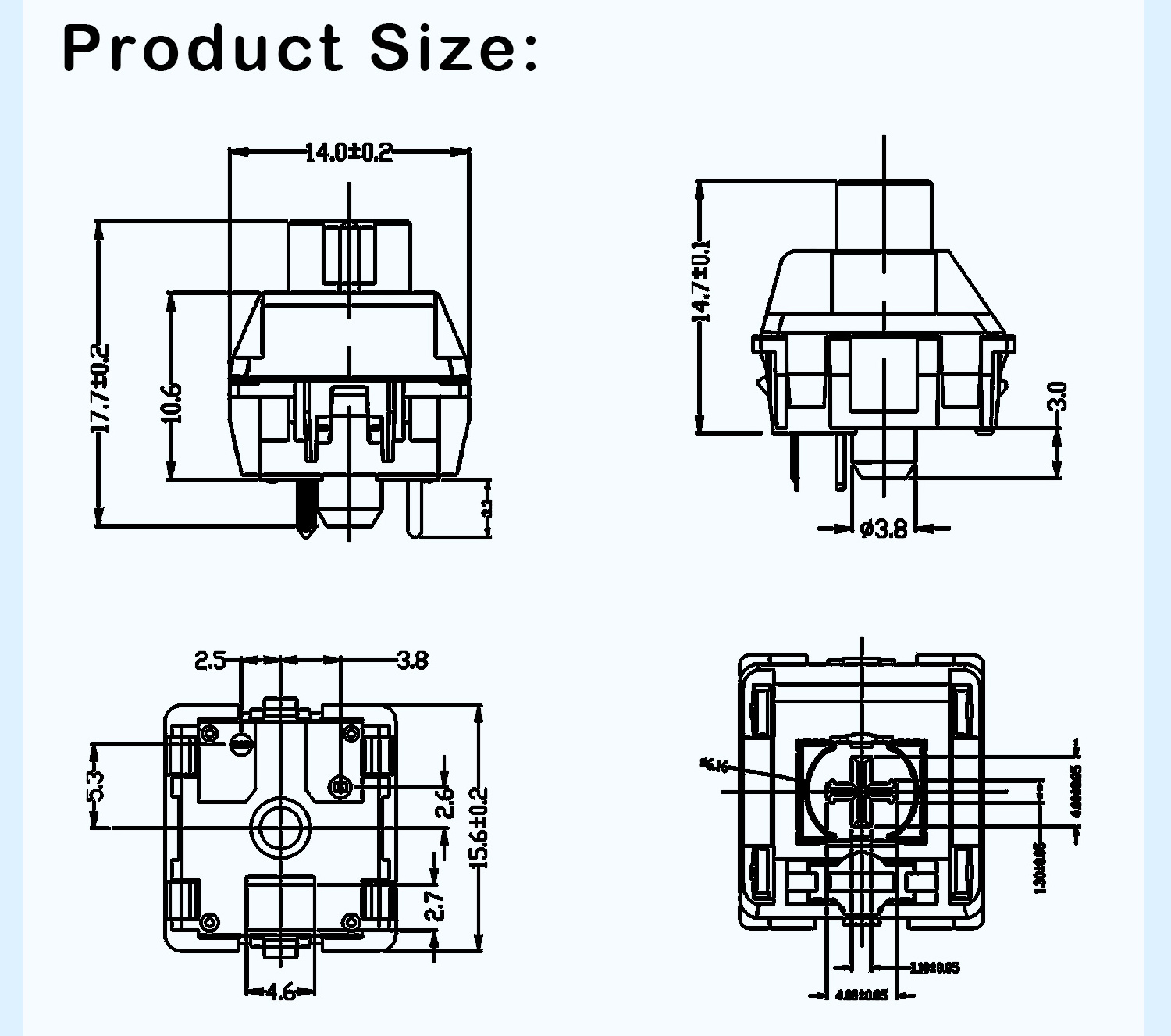 AJAZZ Mechanical Keyboard Switch 3-pin Silver Red Black Blue Brown Axis Clear RGB Switch for gaming Keyboard