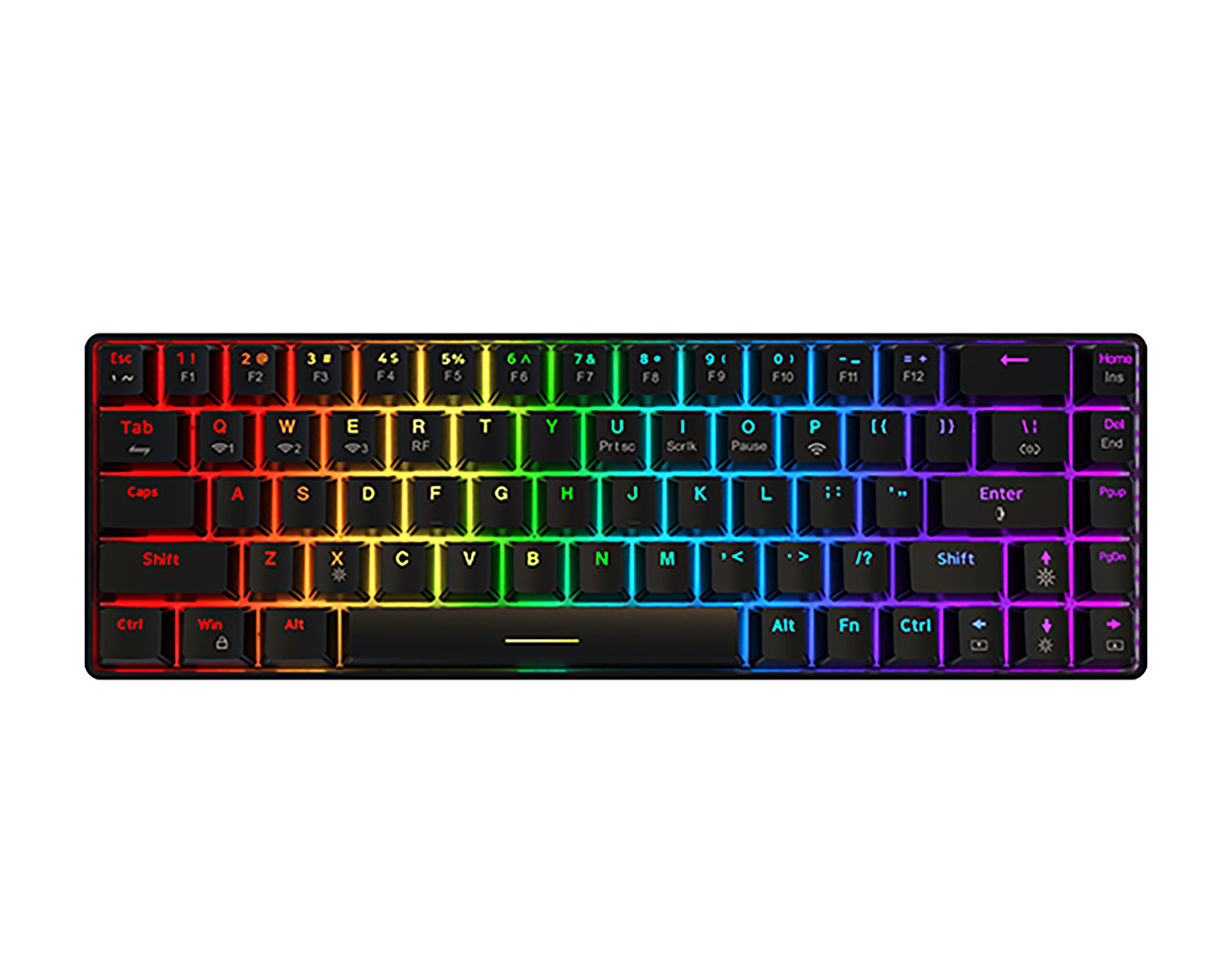 AJAZZ  K685T 68-Key  Wireless Wired Hot-swappable switch compatible with 3pin switch RGB lighting Mechanical Gaming Keyboard