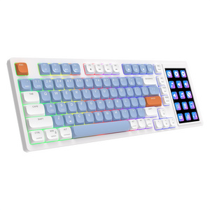 Ajazz AKP815 81 Keys Whit LCD Color Screen Wired Mechanical Switch Utra Slim Thin Low Profile Mechanical Keyboard