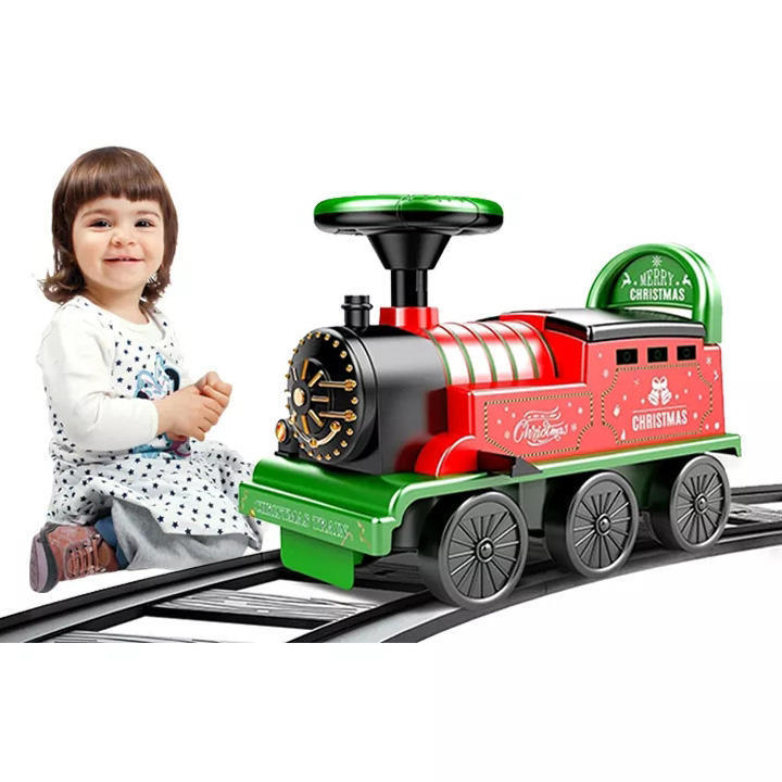 Christmas Retro Train Toy Toddler Ride On Train Multifunction Musical Kids Ride On Car