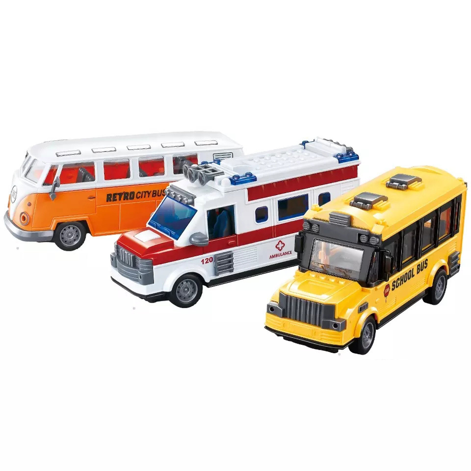 Kids Hobby Toy Classic Opening Door City Bus Remote Control Electronic School Bus Car Vehicle Truck Toy with LED Lights