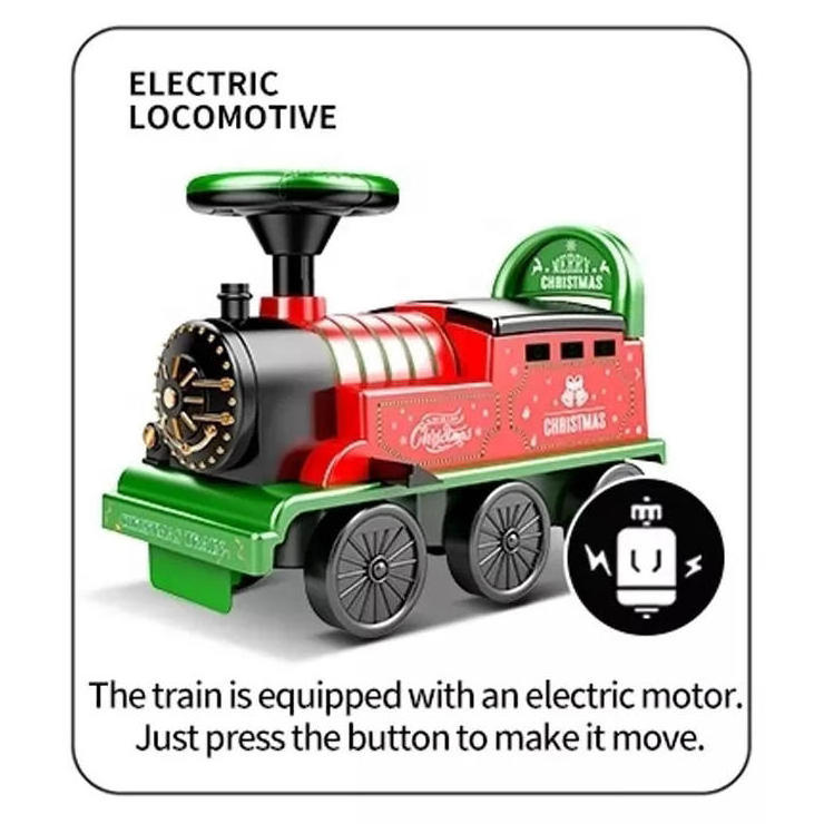 Christmas Retro Train Toy Toddler Ride On Train Multifunction Musical Kids Ride On Car