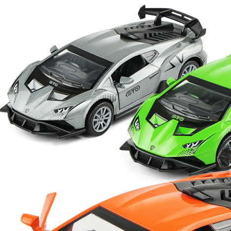 1:32 Alloy Sports car model pull back open the door car model children's die cast toys