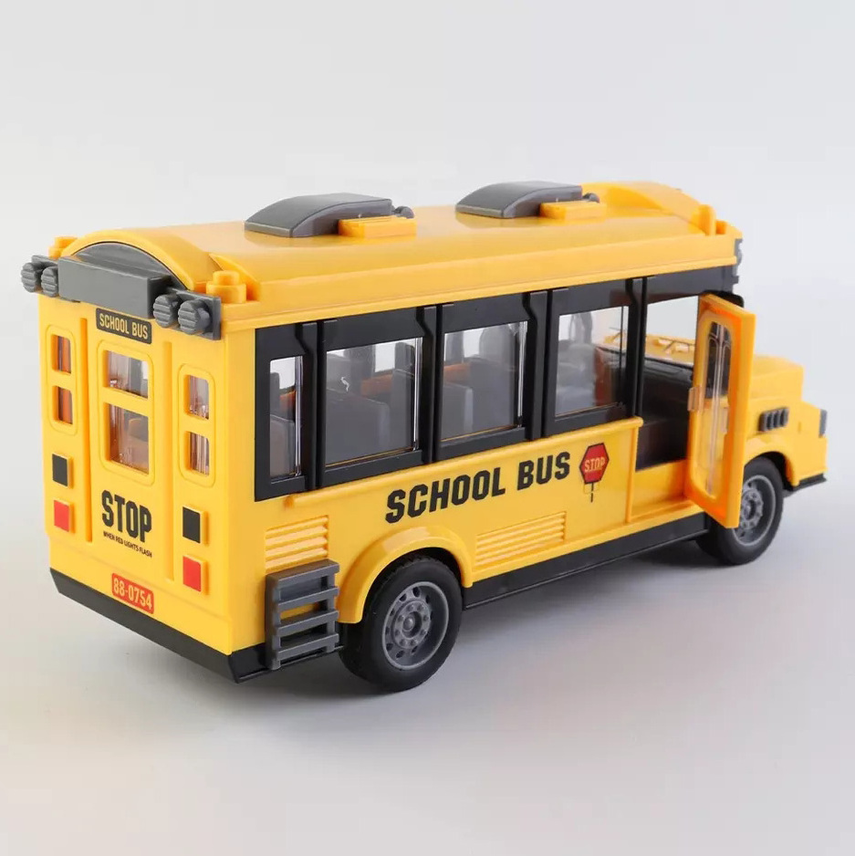 Kids Hobby Toy Classic Opening Door City Bus Remote Control Electronic School Bus Car Vehicle Truck Toy with LED Lights