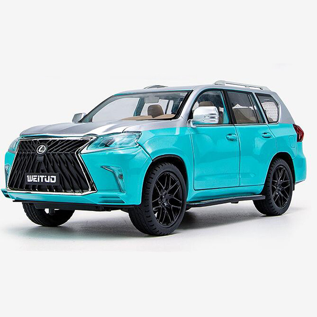 New 1:18 Lexus LX570 simulation alloy sound-light pull back car model children's toy decoration wholesale