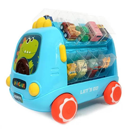 Roller bus mini car alloy car cartoon engineering car rebound model crash resistant children's puzzle toys