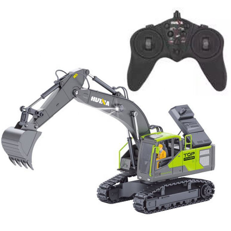 Huina 2.4G 11CH Semi Alloy RC Excavator 1661 Metal Engineering Grab Digger Machine