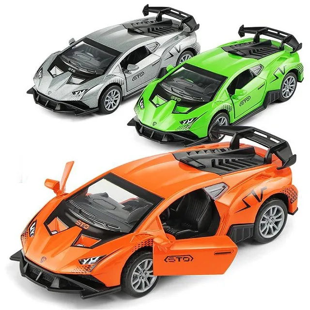 1:32 Alloy Sports car model pull back open the door car model children's die cast toys