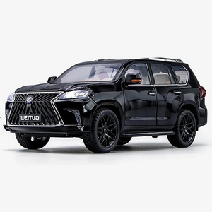 New 1:18 Lexus LX570 simulation alloy sound-light pull back car model children's toy decoration wholesale