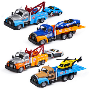 Hot Sale Boys 1/24 Scale Retro Diecast Cars Metal Toy Vehicle Mini Alloy Trailer Car Model Diecasts Vehicle