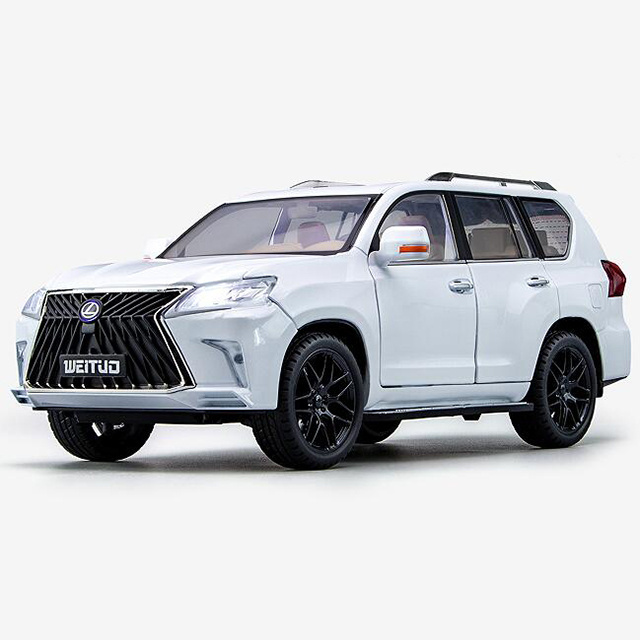 New 1:18 Lexus LX570 simulation alloy sound-light pull back car model children's toy decoration wholesale