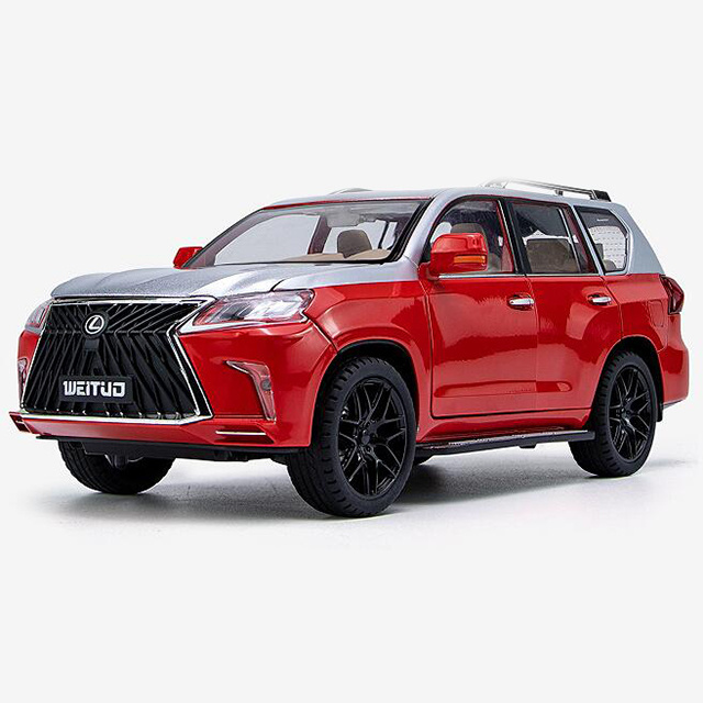 New 1:18 Lexus LX570 simulation alloy sound-light pull back car model children's toy decoration wholesale