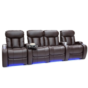 Luxury Home Cinema Recliner Sofa, Power Motion 4 Seats Reclining Chair, Cinema Theater Silla Reclinable