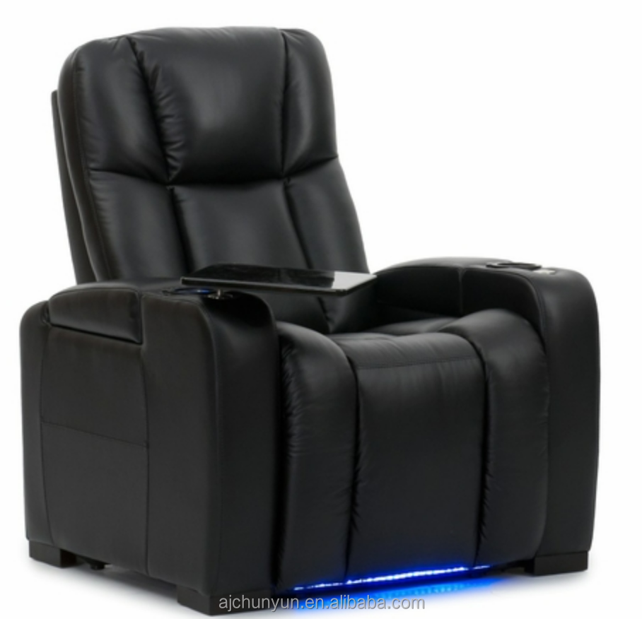 CY Power Adjustable Headrest Cupholder Cinema Seats Electric Home Theatre Recliner Chair Leather Sofa Reclinable For Sale