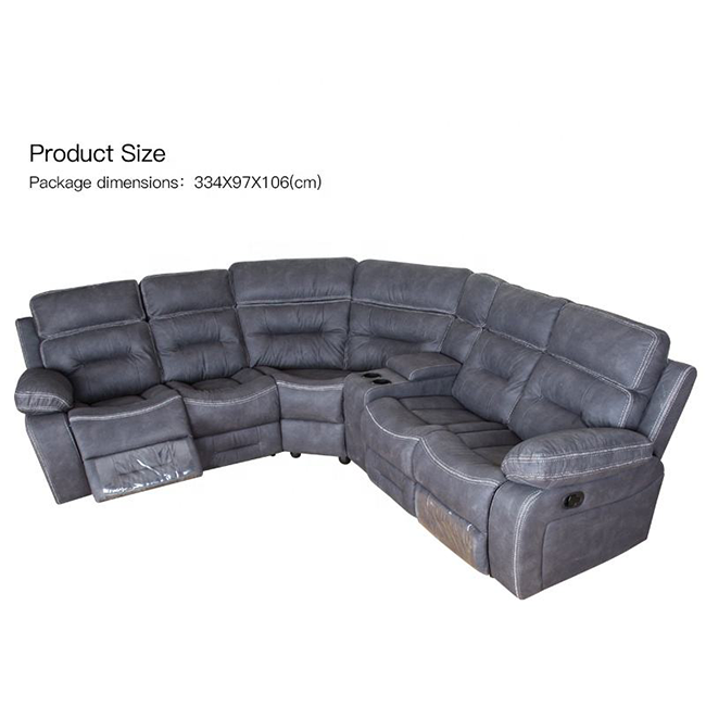 CY Factory Direct Sales Living Room 7 Seater, Latest Design Modern Comfortable Fabric Leather Corner Sofa Set Recliner Sofa