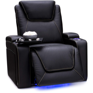 Powered Heated Massage Recliner Theater Chair, Headrest Home Theater Leather Recline Sofa Chair, Cinema Seats Recliner