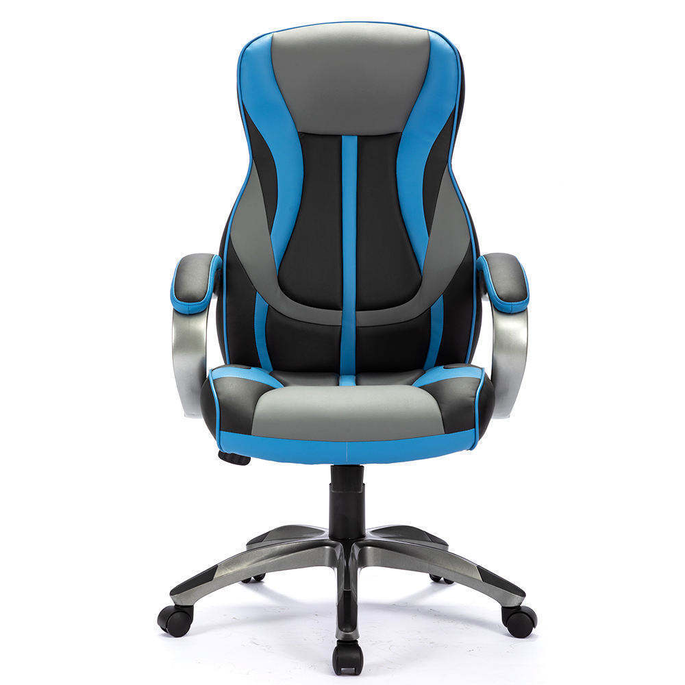 High Quality Low Price Heavy Duty High Back Fixed Armrest Leather Office Chair With Wheels