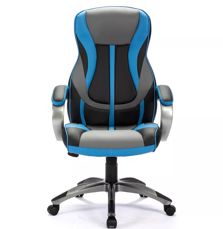 High Quality Low Price Heavy Duty High Back Fixed Armrest Leather Office Chair With Wheels