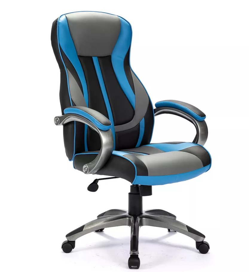 High Quality Low Price Heavy Duty High Back Fixed Armrest Leather Office Chair With Wheels