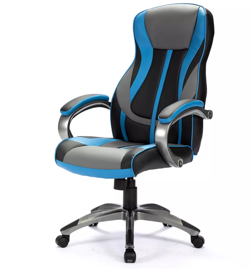 High Quality Low Price Heavy Duty High Back Fixed Armrest Leather Office Chair With Wheels