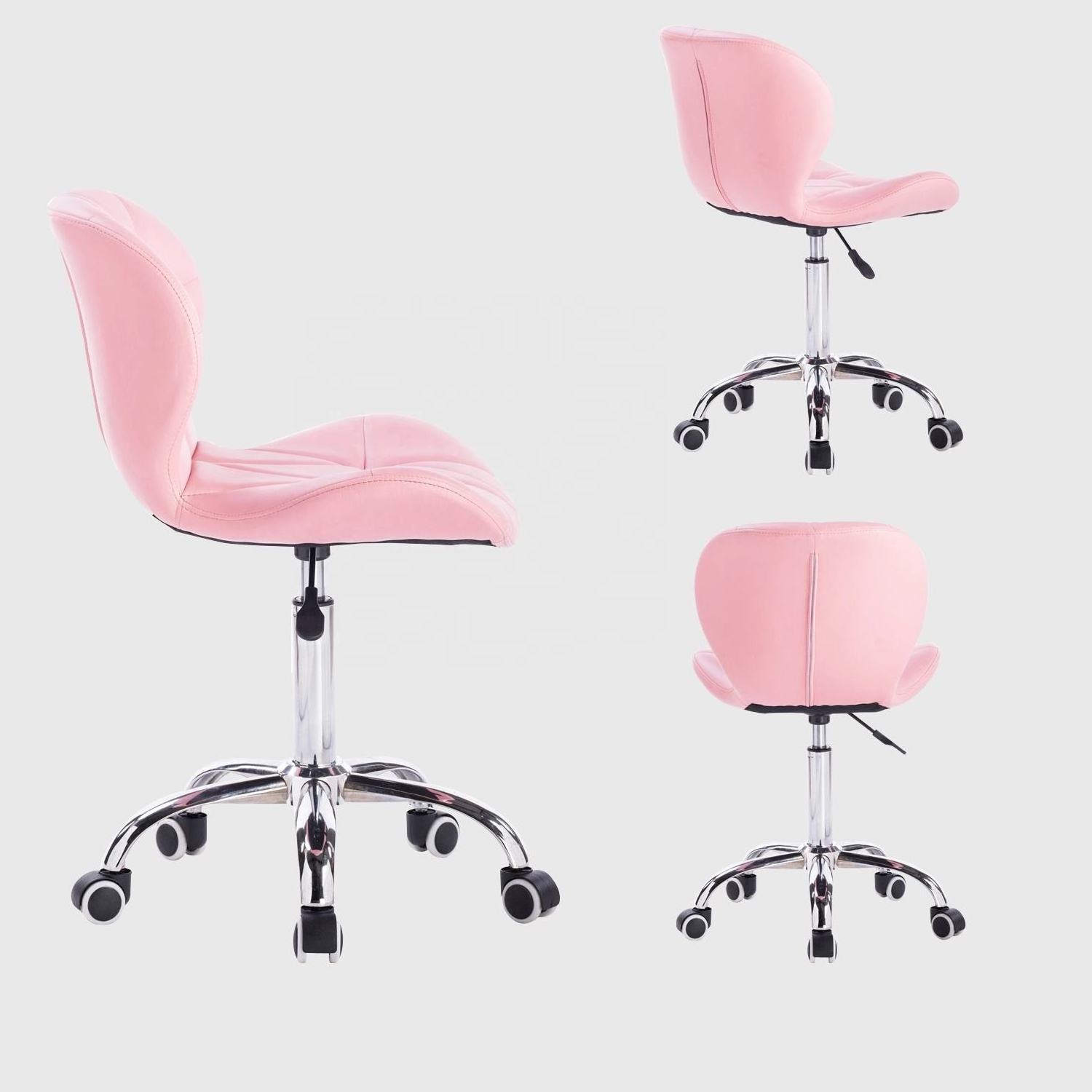 Cheap Gaming Chair Pink Pu Leather Backrest Office Room Chair Rotating Office Chairs With Wheels